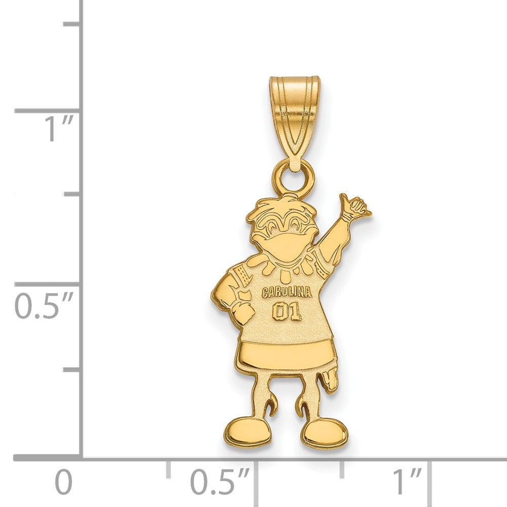 Gold Plated Sterling Silver Logoart University Of South Carolina Mascot Large Pendant