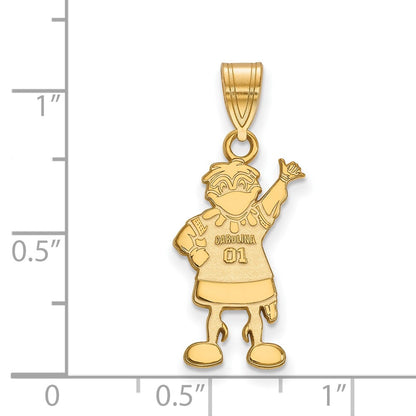 Gold Plated Sterling Silver Logoart University Of South Carolina Mascot Large Pendant