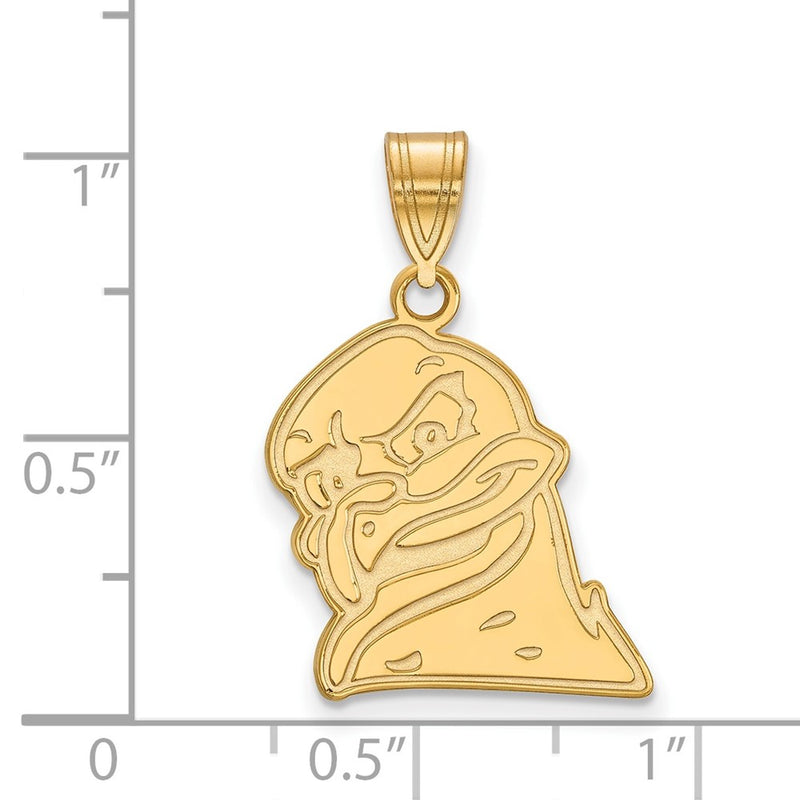 Gold Plated Sterling Silver Logoart Virginia Tech Hokiebird Large Pendant
