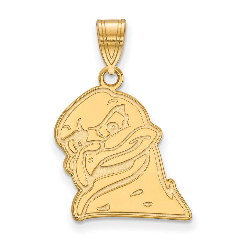 Gold Plated Sterling Silver Logoart Virginia Tech Hokiebird Large Pendant