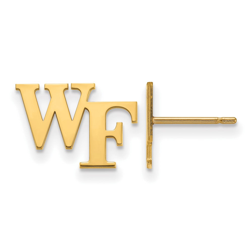 14K Yellow Gold Logoart Wake Forest University W F Extra Small Post Earrings