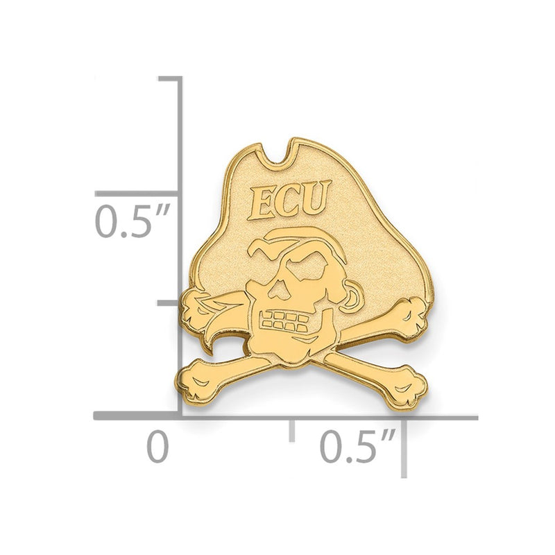 14K Yellow Gold Gold LogoArt East Carolina University Pirate Lapel Pin
