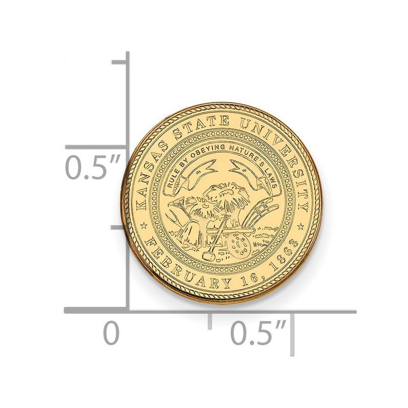 14K Yellow Gold Gold LogoArt Kansas State University Crest Lapel Pin