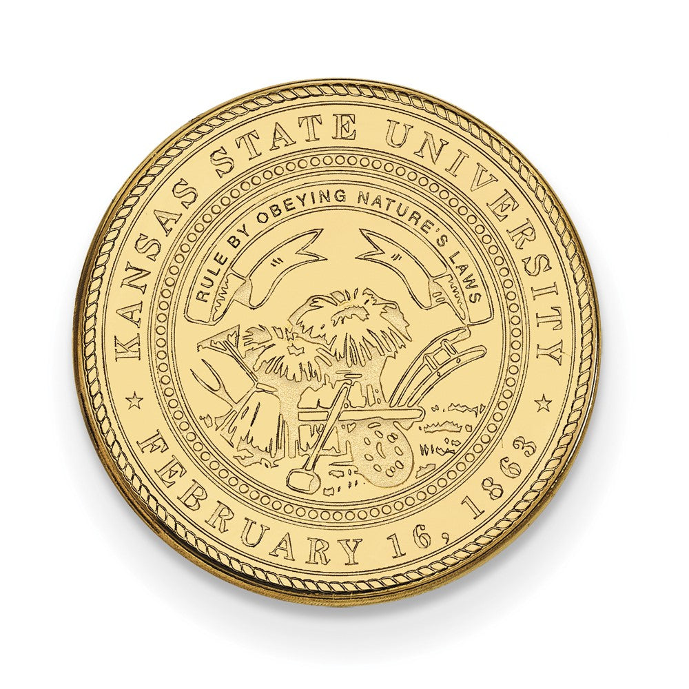 14K Yellow Gold Gold LogoArt Kansas State University Crest Lapel Pin