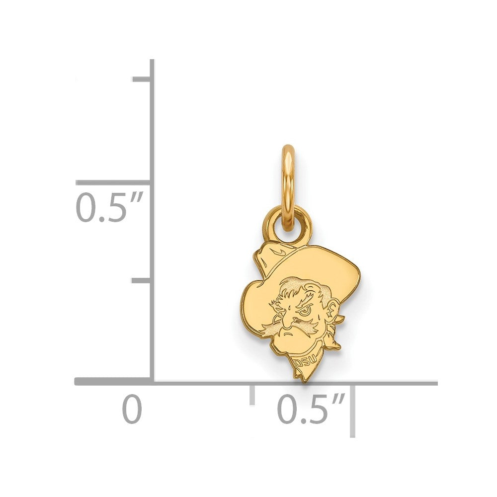 Gold Plated Sterling Silver Logoart Oklahoma State University Cowboy Extra Small Pendant