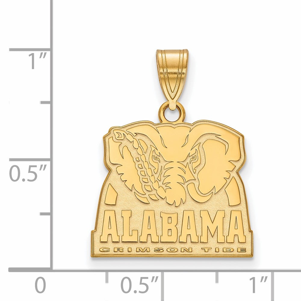 10K Yellow Gold Logoart University Of Alabama Elephant Medium Pendant
