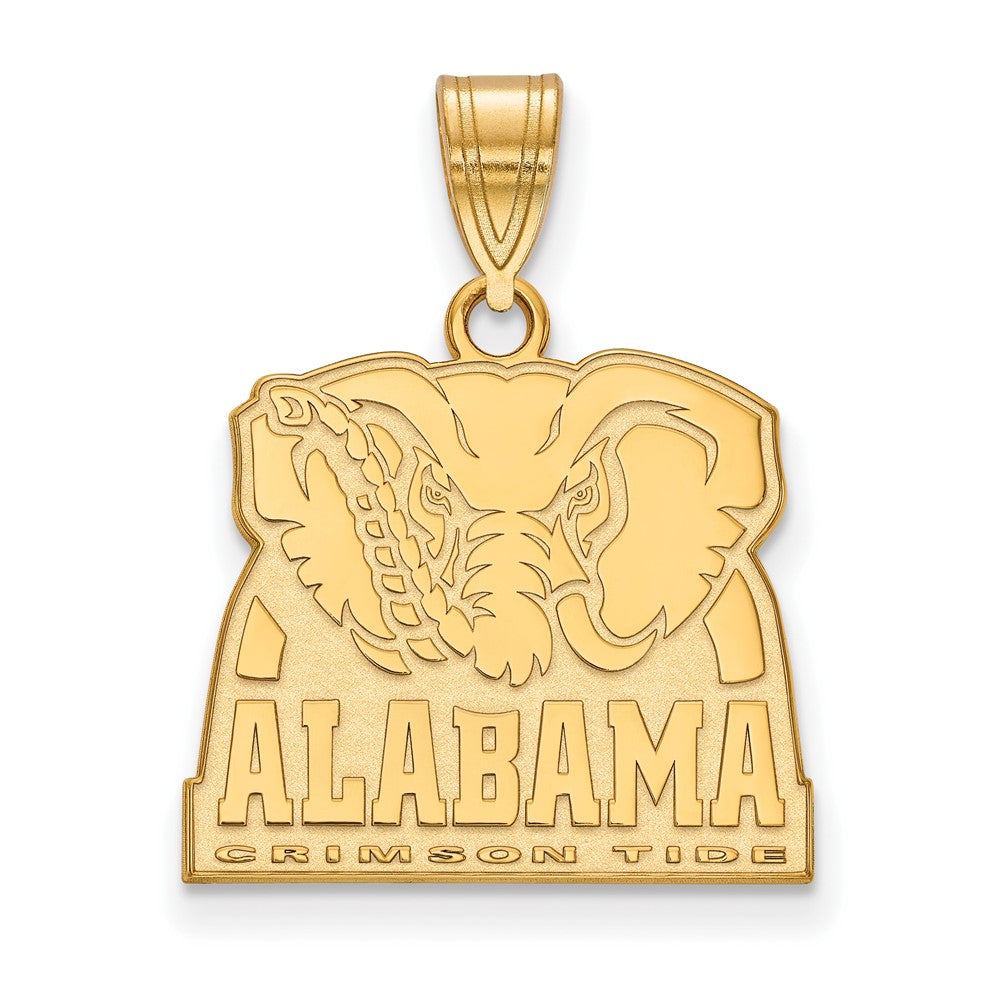 14K Yellow Gold Logoart University Of Alabama Elephant Medium Pendant