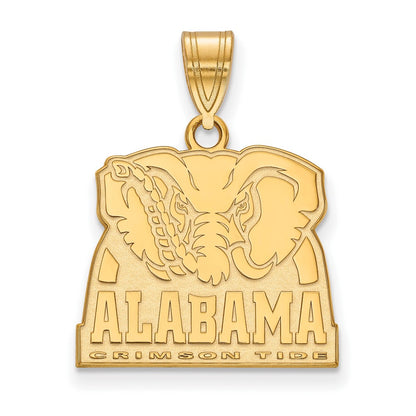 14K Yellow Gold Logoart University Of Alabama Elephant Medium Pendant