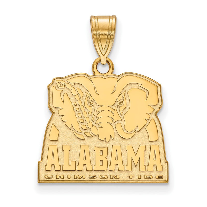 14K Yellow Gold Logoart University Of Alabama Elephant Medium Pendant