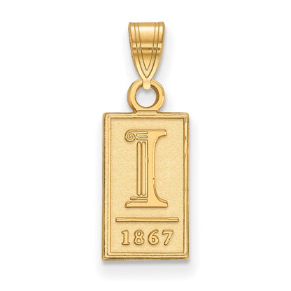 10K Yellow Gold Logoart University Of Illinois I 1867 Small Pendant