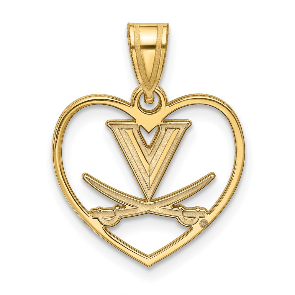 Gold Plated Sterling Silver Logoart University Of Virginia Heart Pendant
