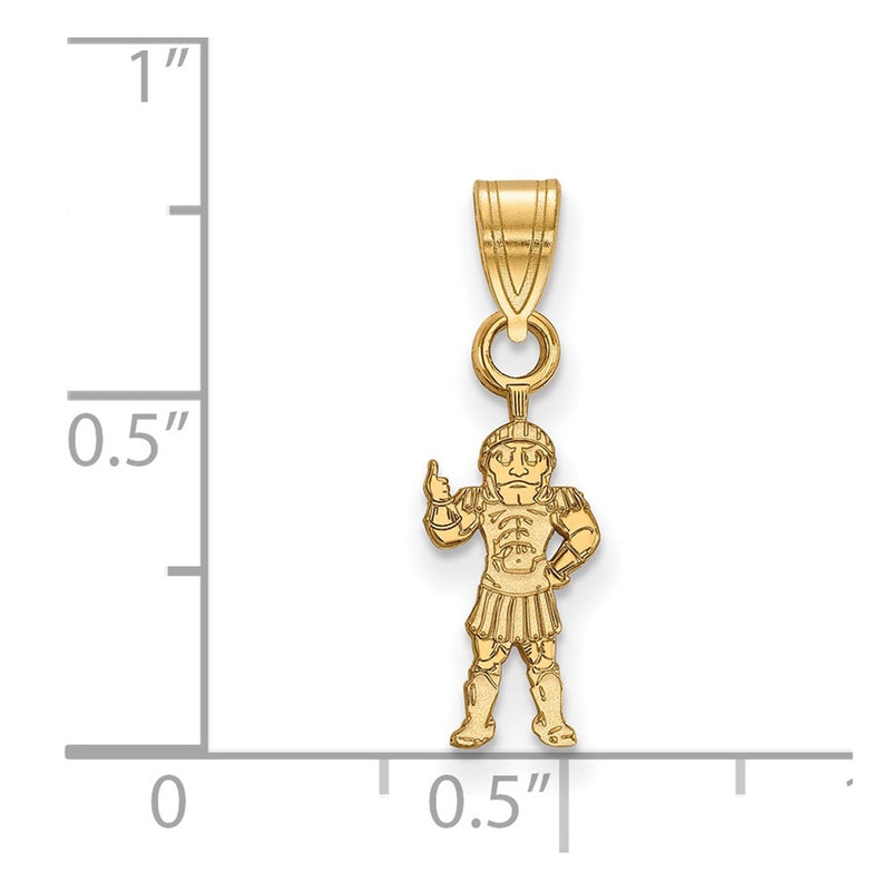 Gold Plated Sterling Silver Logoart Michigan State University Spartan Small Pendant