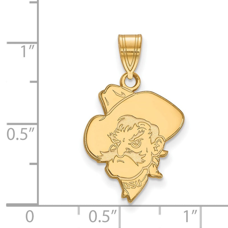 14K Yellow Gold Logoart Oklahoma State University Cowboy Large Pendant