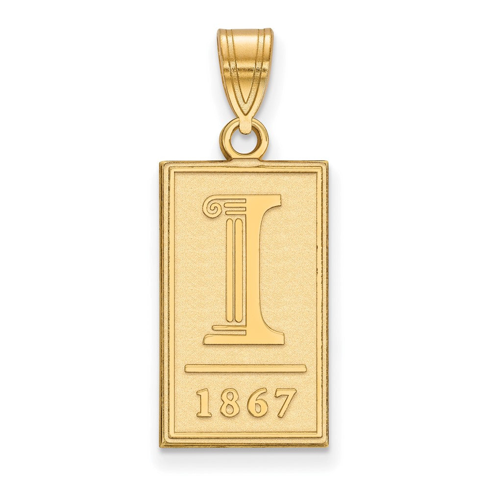 14K Yellow Gold Logoart University Of Illinois I 1867 Large Pendant