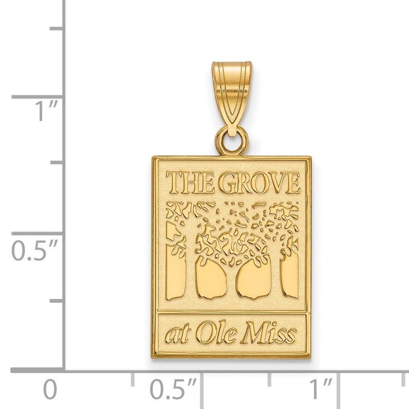 14K Yellow Gold Logoart University Of Mississippi The Grove At Ole Miss Large Pendant
