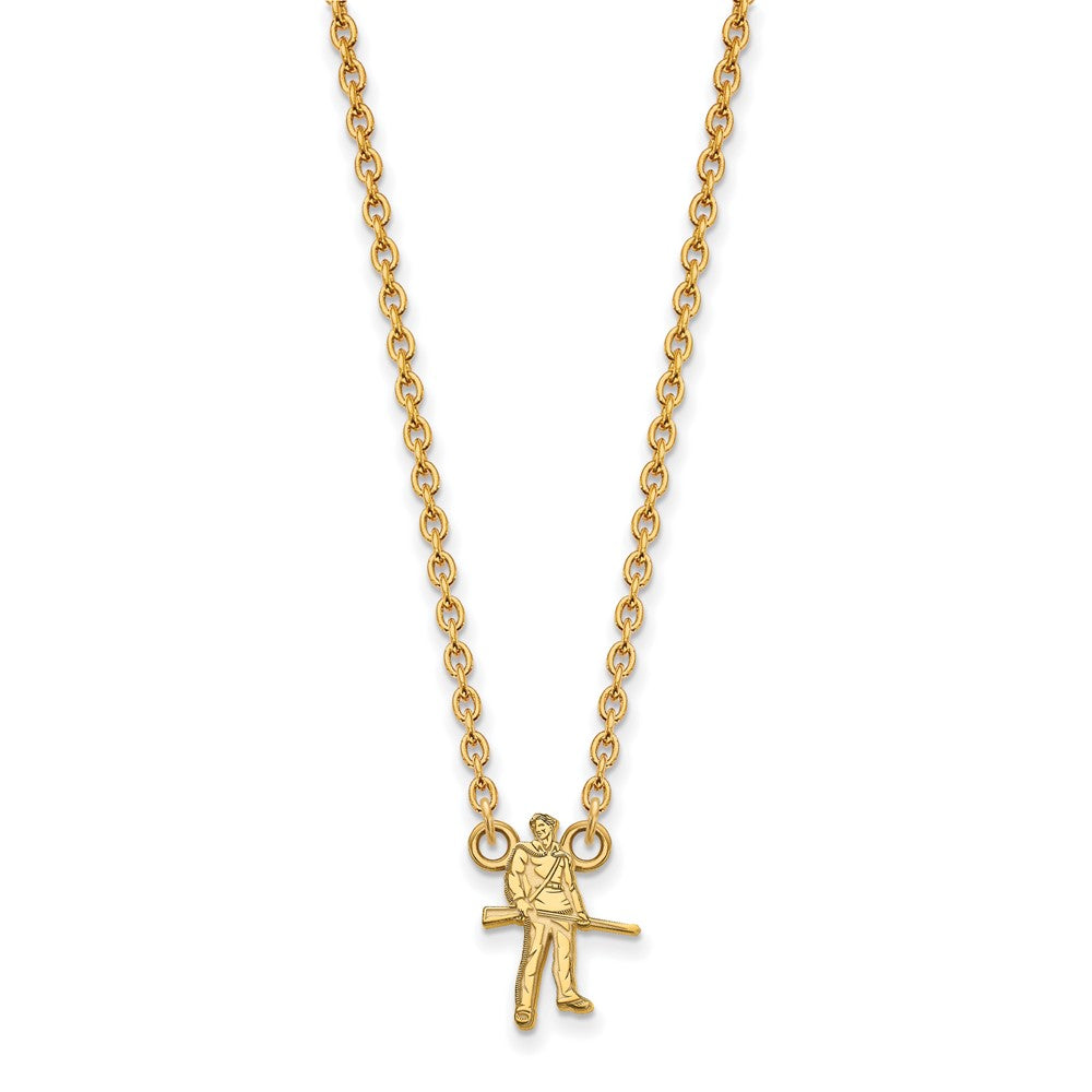 10K Yellow Gold Logoart West Virginia University Mountaineer Large Pendant 18 Inch Necklace