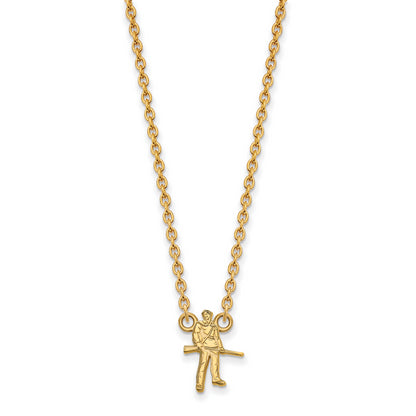 10K Yellow Gold Logoart West Virginia University Mountaineer Large Pendant 18 Inch Necklace