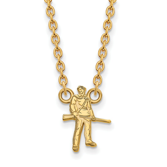 10K Yellow Gold Logoart West Virginia University Mountaineer Large Pendant 18 Inch Necklace