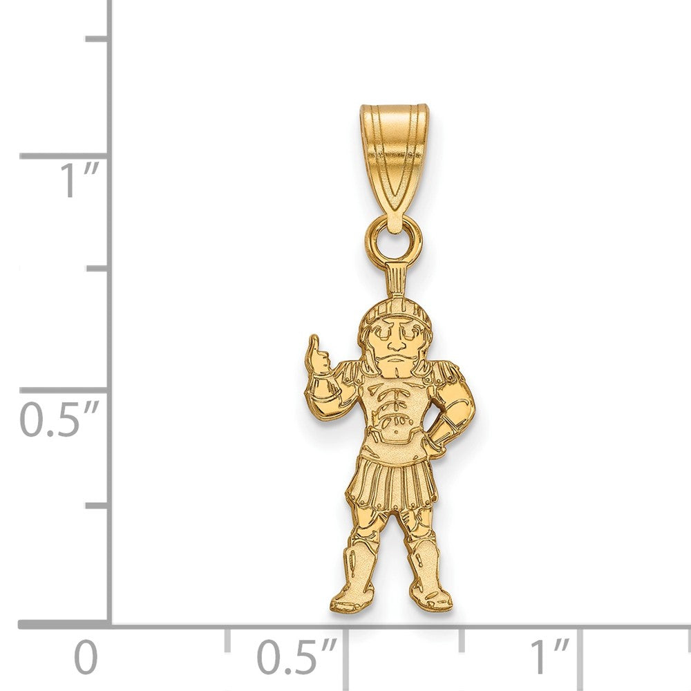 Gold Plated Sterling Silver Logoart Michigan State University Spartan Large Pendant