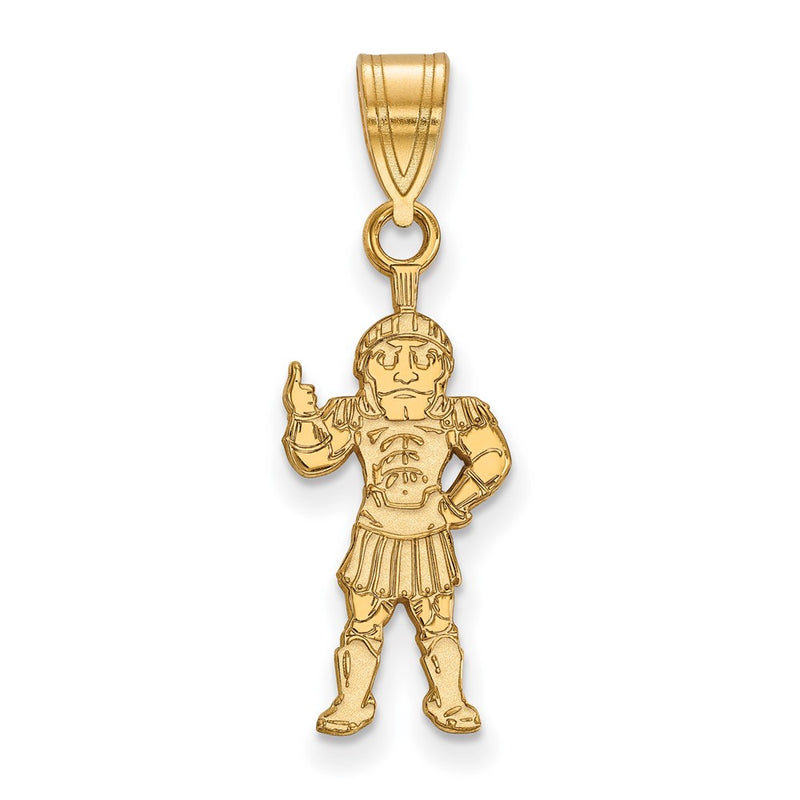 Gold Plated Sterling Silver Logoart Michigan State University Spartan Large Pendant