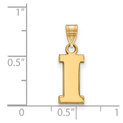 10K Yellow Gold Logoart University Of Iowa Letter I Small Pendant