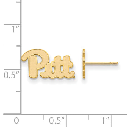 10K Yellow Gold Logoart University Of Pittsburgh Extra Small Post Earrings
