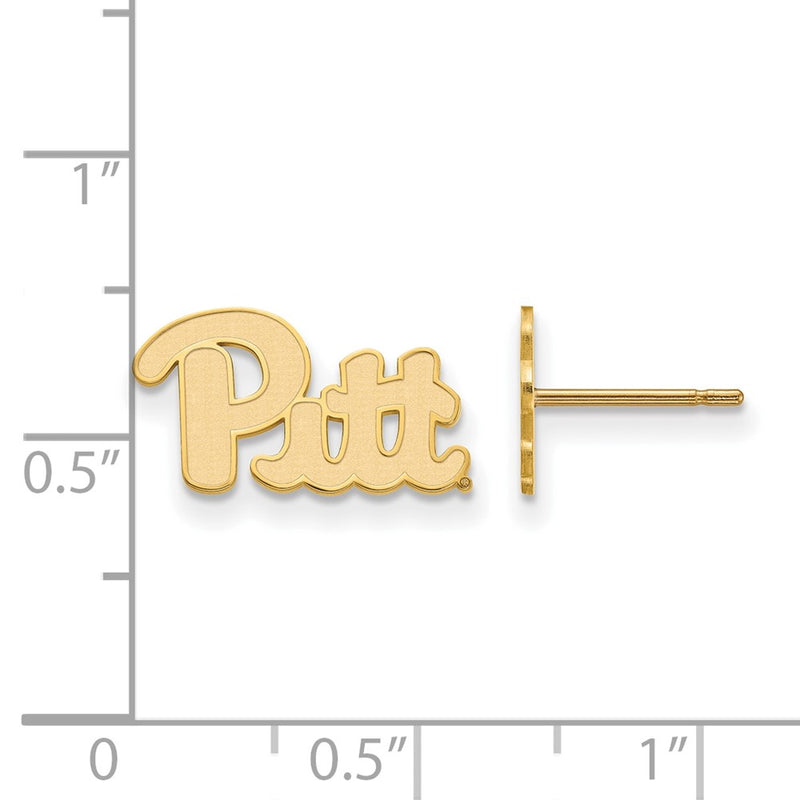 Gold Plated Sterling Silver Logoart University Of Pittsburgh Extra Small Post Earrings
