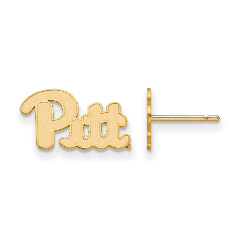 14K Yellow Gold Logoart University Of Pittsburgh Extra Small Post Earrings