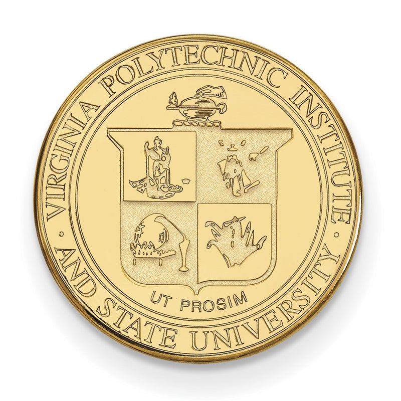 14K Yellow Gold Gold LogoArt Virginia Tech Crest Lapel Pin