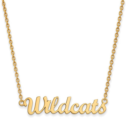 Gold Plated Sterling Silver Logoart Kansas State University Wildcats Script Medium Pendant 18 Inch Necklace