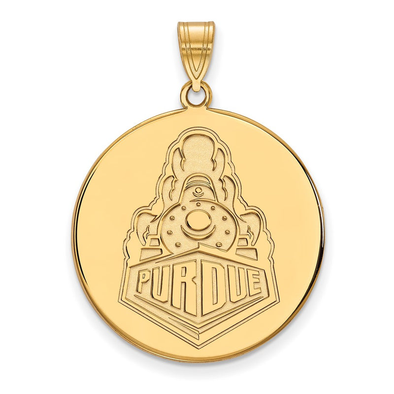 Gold Plated Sterling Silver Logoart Purdue University Boilermakers Train Logo Extra Large Disc Pendant
