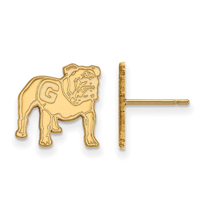 14K Yellow Gold Logoart University Of Georgia Bulldog Small Post Earrings