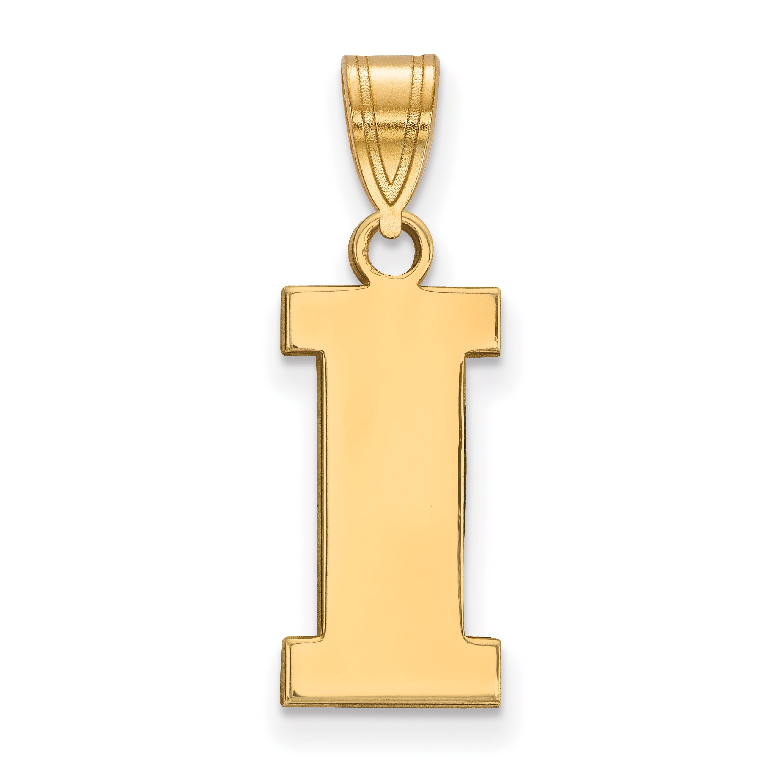 Gold Plated Sterling Silver Logoart University Of Iowa Letter I Medium Pendant