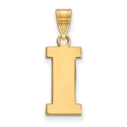 Gold Plated Sterling Silver Logoart University Of Iowa Letter I Medium Pendant