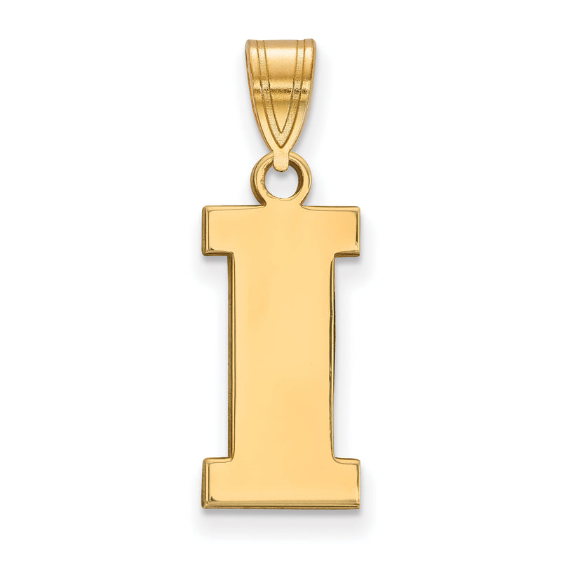 Gold Plated Sterling Silver Logoart University Of Iowa Letter I Medium Pendant