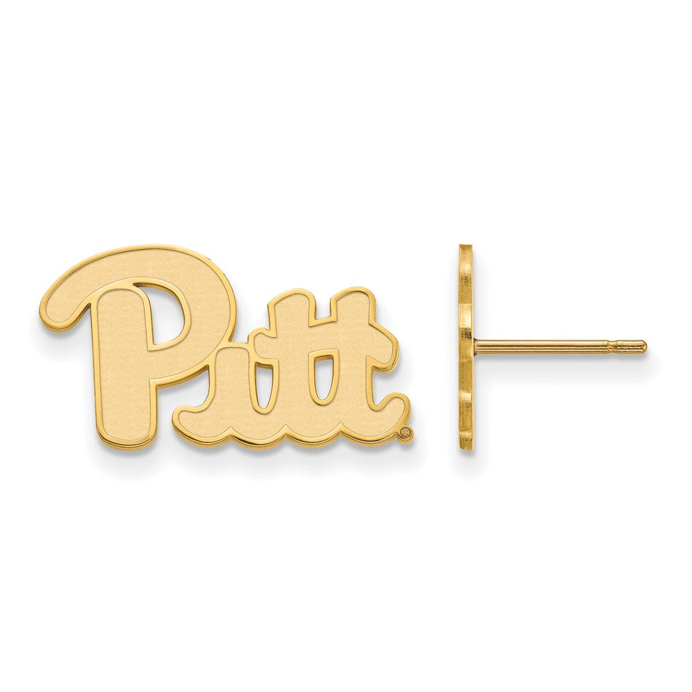 10K Yellow Gold Logoart University Of Pittsburgh Small Post Earrings