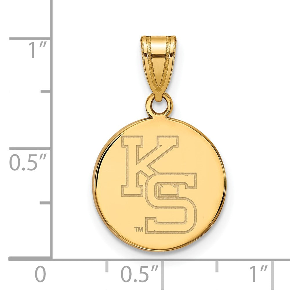 10K Yellow Gold Logoart Kansas State University K S Medium Pendant