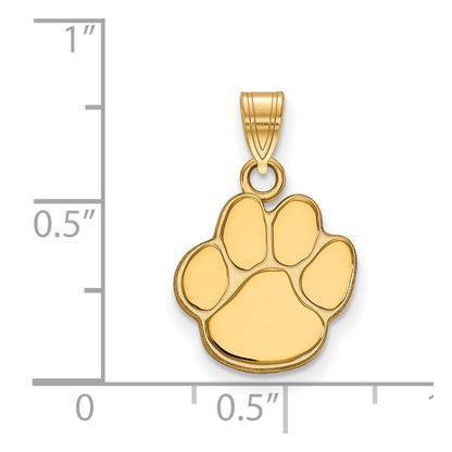 Gold Plated Sterling Silver Logoart Auburn University Tiger Paw Small Pendant
