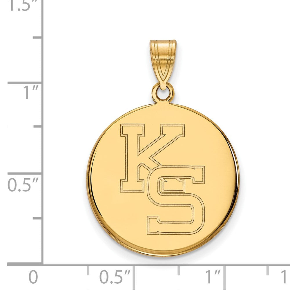 Gold Plated Sterling Silver Logoart Kansas State University K S Large Pendant