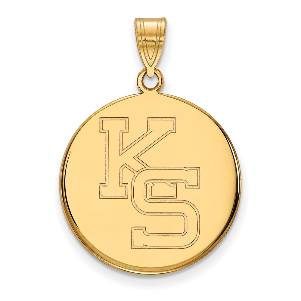14K Yellow Gold Logoart Kansas State University K S Large Pendant
