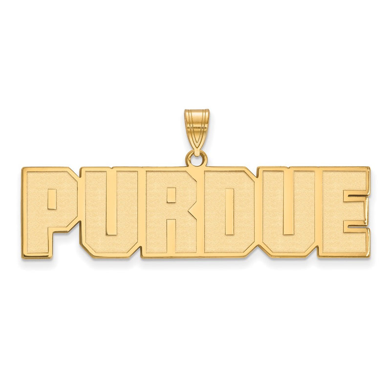 Gold Plated Sterling Silver Logoart Purdue University Block Type Large Pendant