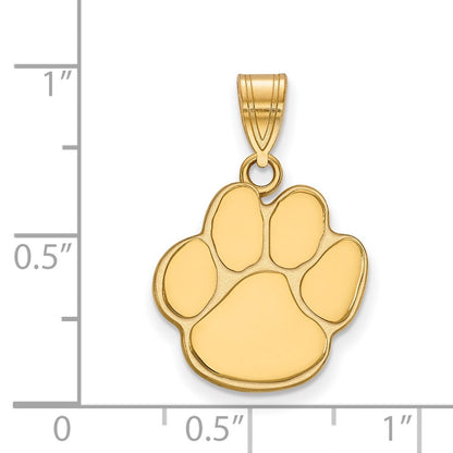 Gold Plated Sterling Silver Logoart Auburn University Tiger Paw Medium Pendant