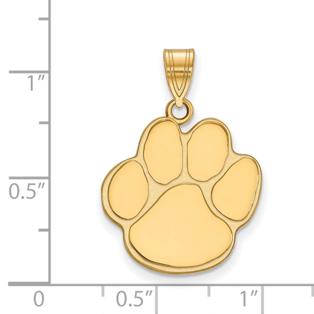 14K Yellow Gold Logoart Auburn University Tiger Paw Large Pendant