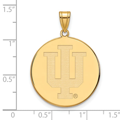 Gold Plated Sterling Silver Logoart Indiana University I U Extra Large Disc Pendant