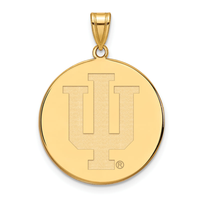 14K Yellow Gold Logoart Indiana University I U Extra Large Disc Pendant