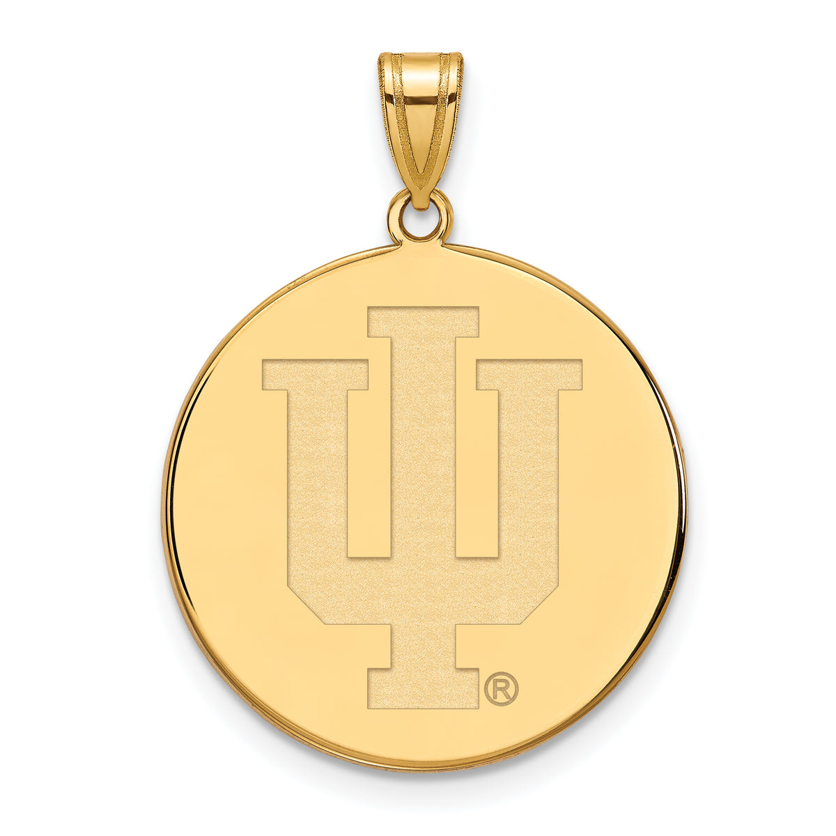 10K Yellow Gold Logoart Indiana University I U Extra Large Disc Pendant
