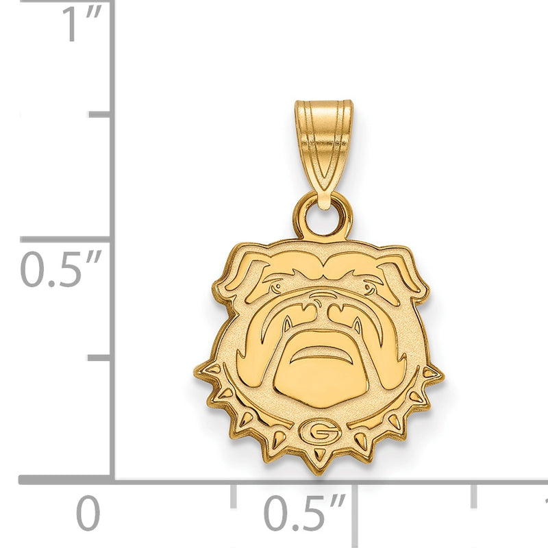 10K Yellow Gold Logoart University Of Georgia Bulldog Small Pendant