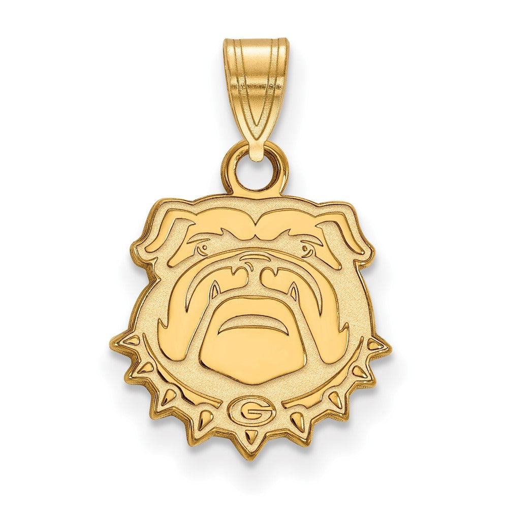 Gold Plated Sterling Silver Logoart University Of Georgia Bulldog Small Pendant