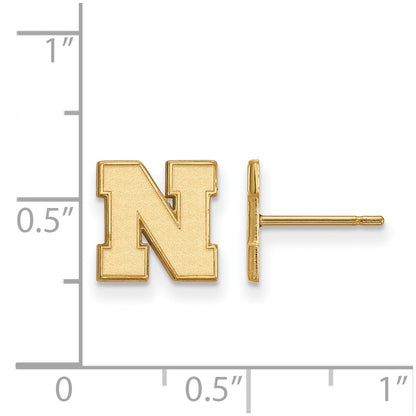 10K Yellow Gold Logoart University Of Nebraska Letter N Extra Small Post Earrings