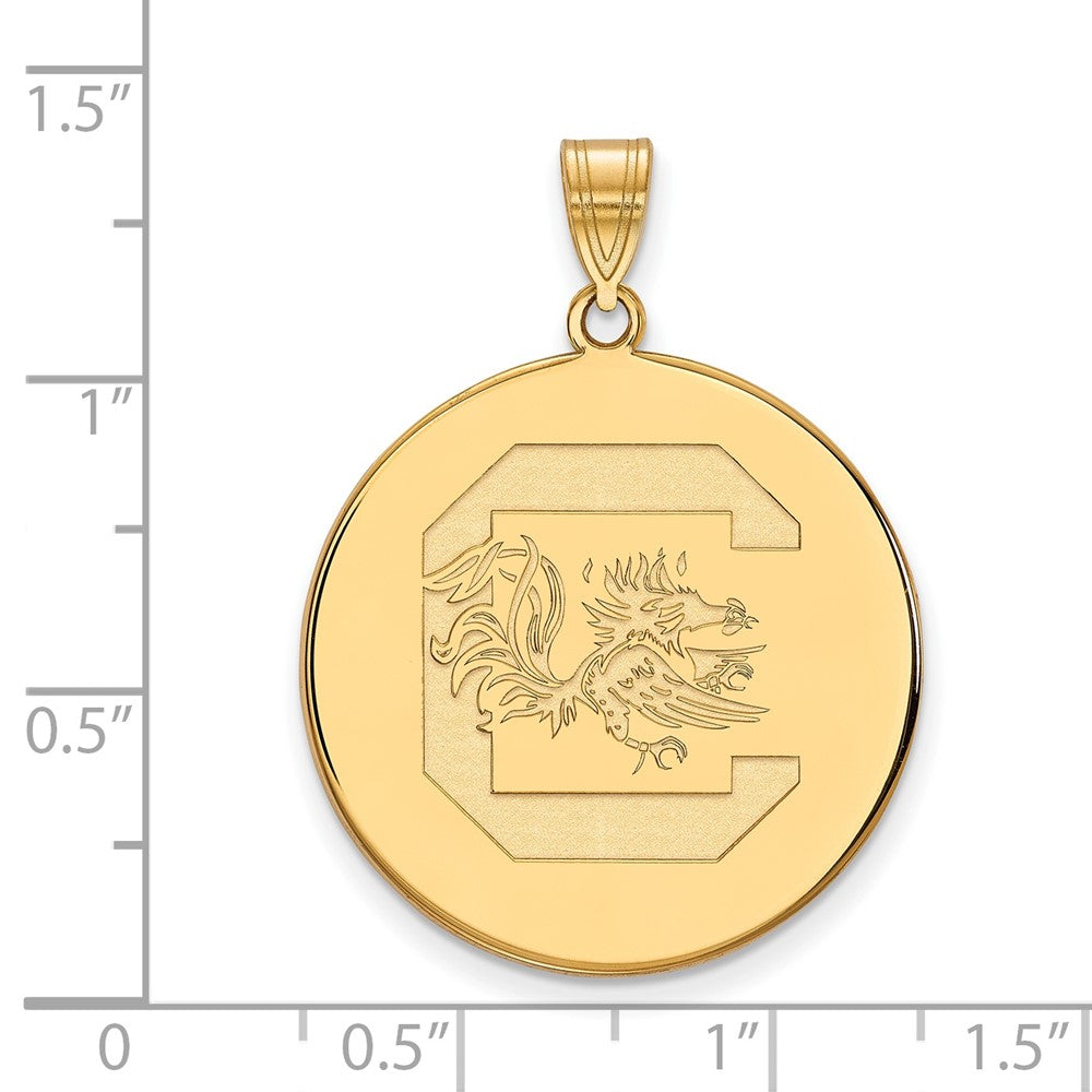 10K Yellow Gold Logoart University Of South Carolina Extra Large Disc Pendant